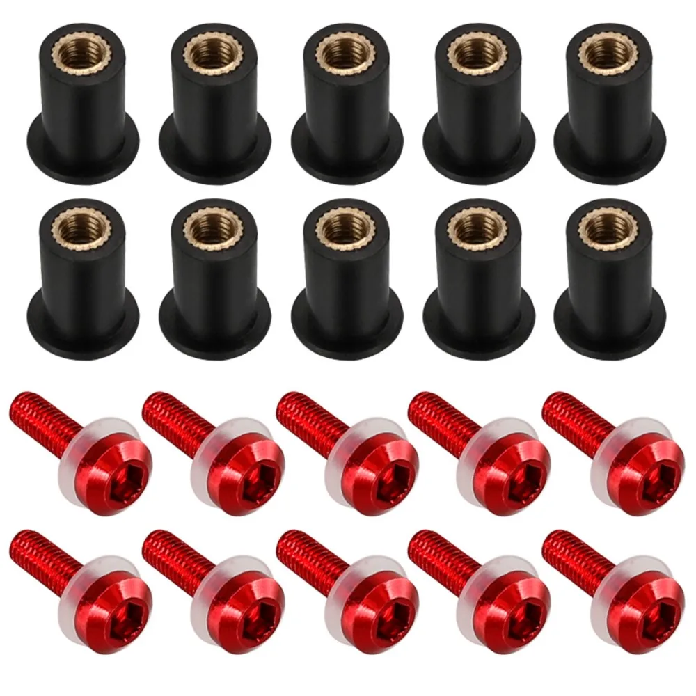 

5MM 10PCS Windscreen Fairing Bolts Kit FOR APRILIA RS 457 Shiver 700 900/ABS SR MAX 250 300 GT Windshield Screw Rubber Nuts
