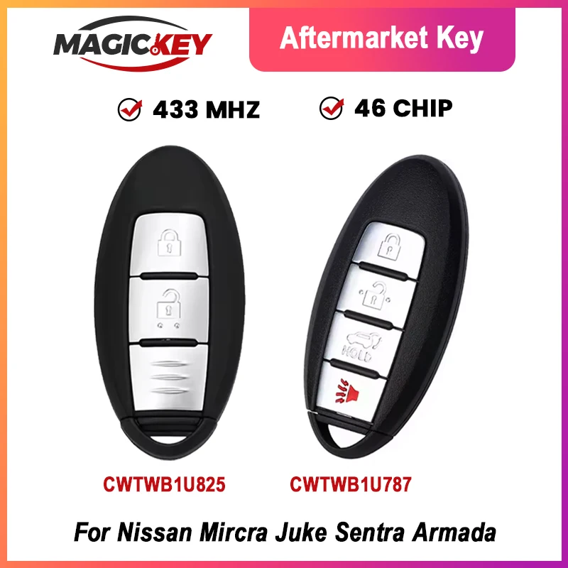 

MAGICKEY For Nissan Mircra Juke Note Leaf Cube Navara Sentra Armada Smart Car Key 433MHz 46Chip TWB1G662 CWTWB1U825 CWTWB1U787