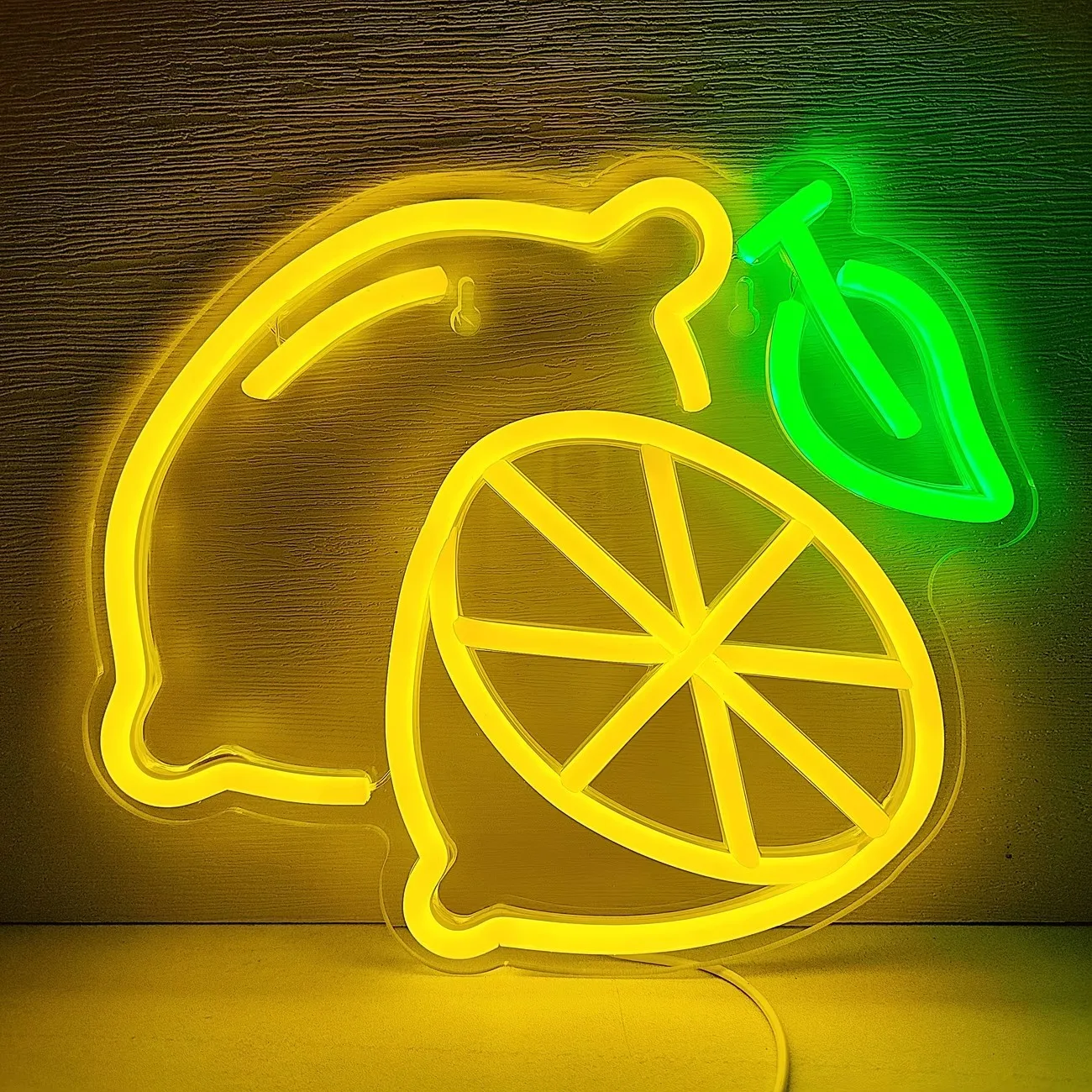 Yellow Green Lemon Shape LED Neon Sign USB Wall Neon Lamp Cafe Bedroom Summer Atmosphere Decor Light