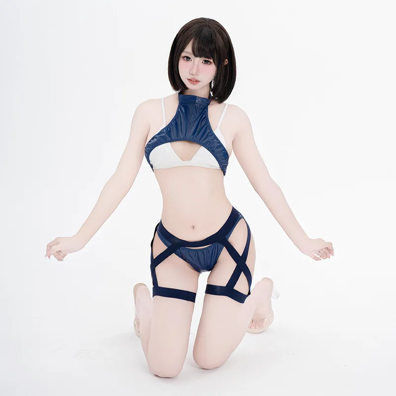 Traje de lucha de cuero de Anime para mujer, uniforme de Cosplay, ropa de disfraz