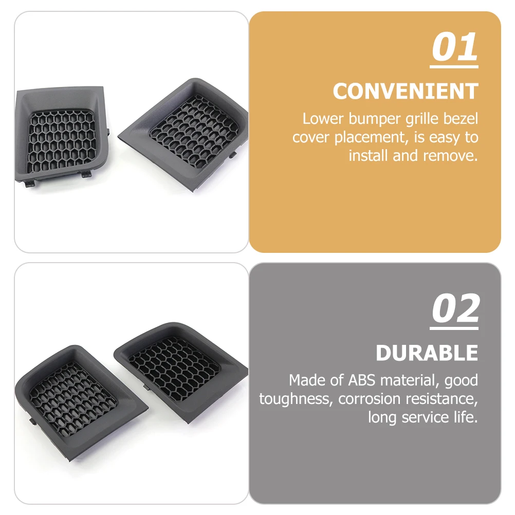 

ABS Material Lower Bumper Grille Bezel Cover Car Accessories Bumper Supplies Replacement for 2015-2017 Easy Install
