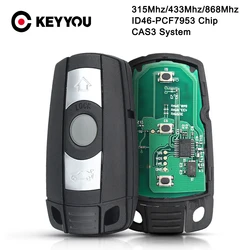 KEYYOU KR55WK49123 For BMW CAS3 System 315Mhz /433MHz / 868MHz For 1/3/5/7 Series X5 X6 Z4 Smart Car Remote Key PCF7945 Chip