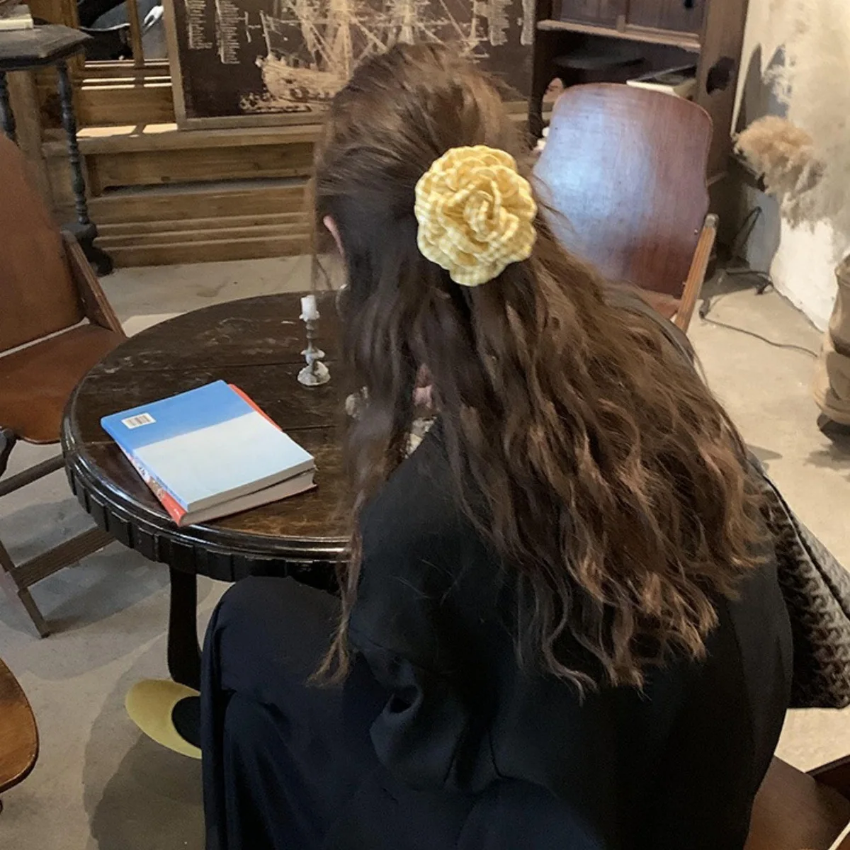 Clip per artigli per capelli da donna a quadretti rosa gialla squisita clip per capelli accessorio per capelli coreano di fascia alta accessorio per testa di fiore