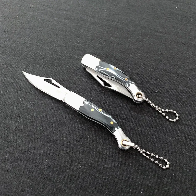 Resin Handle Mini Folding Blade Knife 4CR13 Stainless Steel Sharp Shrimp Shape Outdoor Camping Pocket Knives Utility Hand Tools