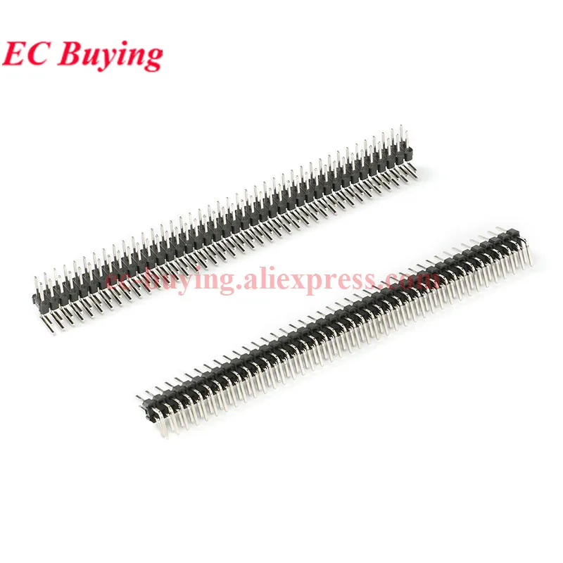 10-20Pc 2.54mm 90° Curved Male Single Double Row Pin Header Needle 2P/3P/4P/5P/6P/8P/10P 40P Connector Strip Pinheader PCB Board