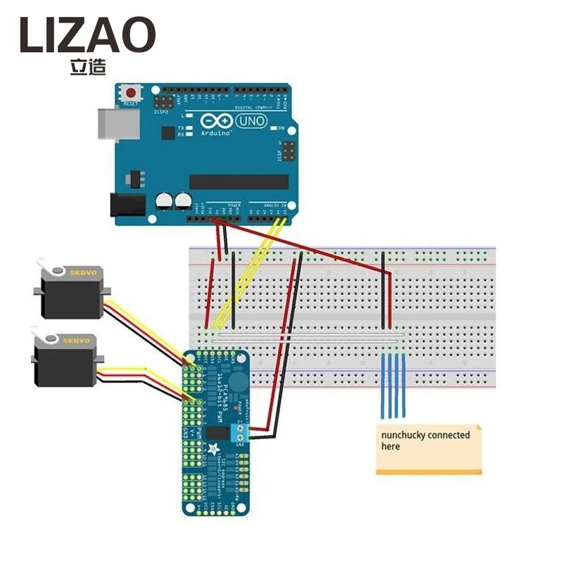 LIZAO PCA9685 16 Channel PWM Servo Driver Board, 12-Bit I2C Interface Controller, DIY Expansion Module for Raspberry Pi Arduino