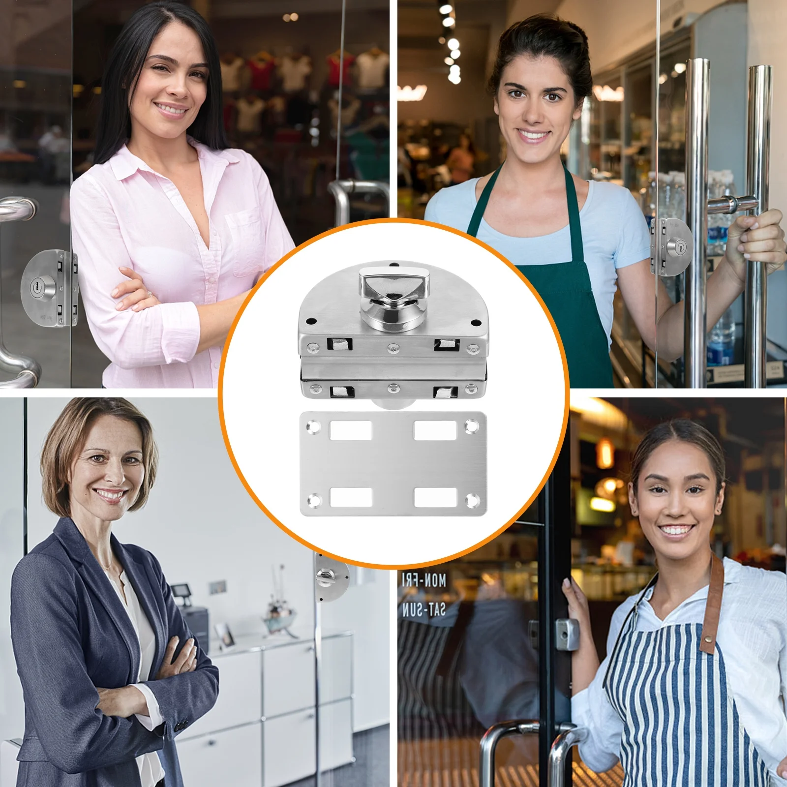 

Stainless Steel Glass Door Lock For 10Mm-12Mm Frameless Glass Doors, Heavy Duty Latch Gate Hasp Hardware Lock