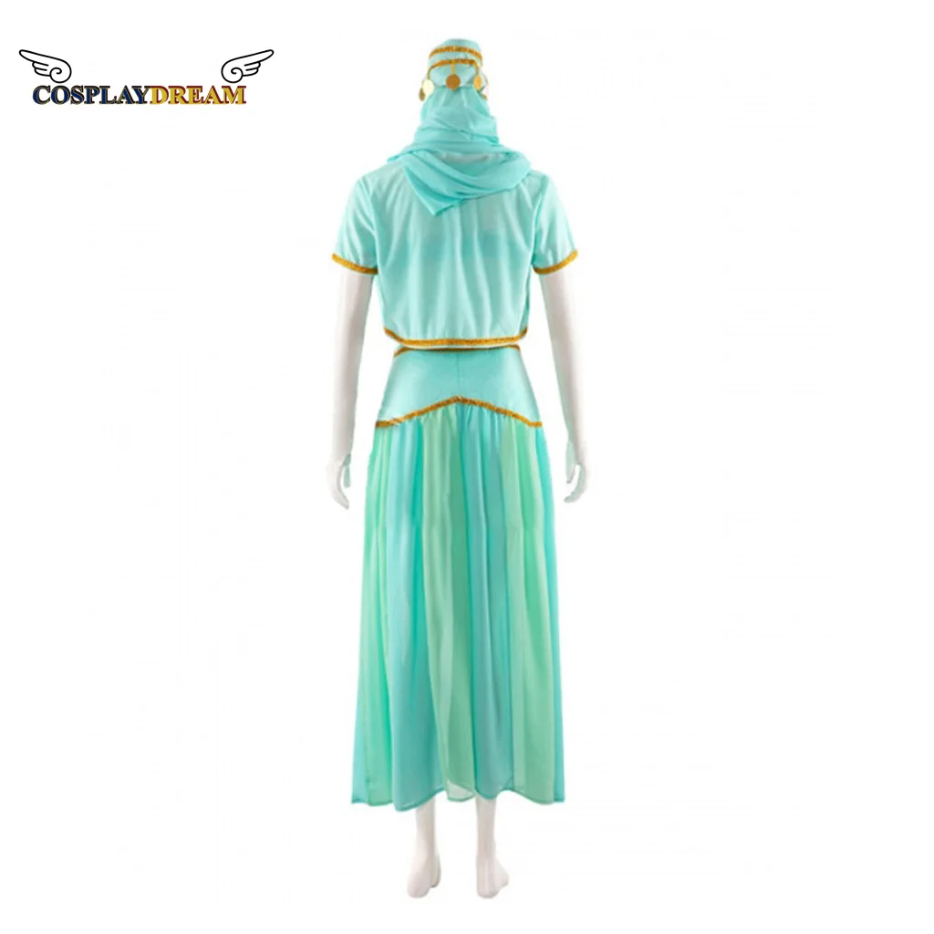 أحلم جيني تأثيري حلي شقيقة جيني جيني II فستان أخضر فستان راقصة شرقية عربية أنثى هالوين زي #4