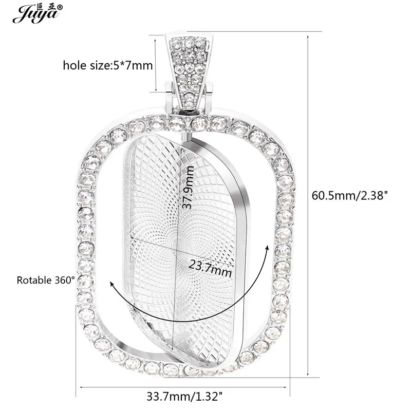 10pcs/set Blank Sublimation Pendant Bezels 23x37mm Double Sided Base Tray Charm For DIY Heat Transfer Jewelry Making Accessories