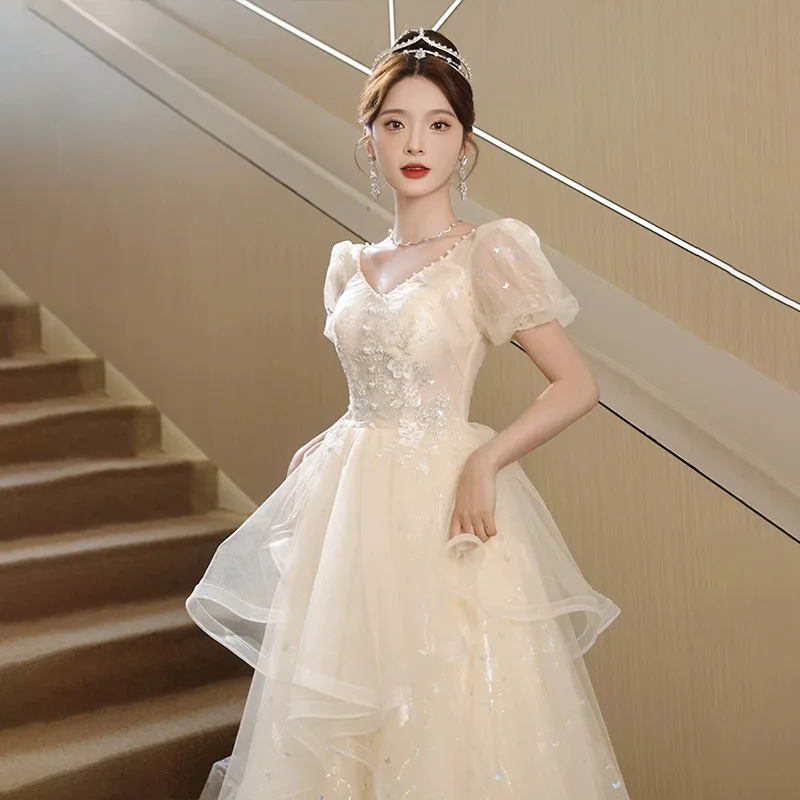 

Ele Evening Gown Women's 2024 New High-End Maids Dr Luxury Faionable Mid-Waist Ball Gown for Art Exam Host