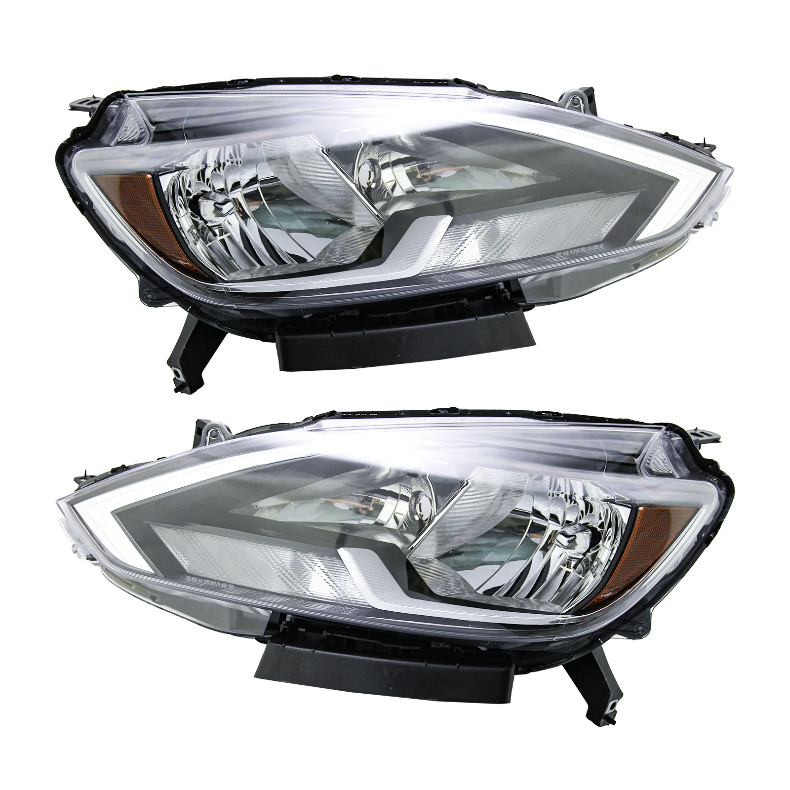 مجموعة مصابيح السيارة الأمامية لـ 16- 18 نيسان سنترا، عدسة شفافة، زوج واحد من المصابيح الأمامية
