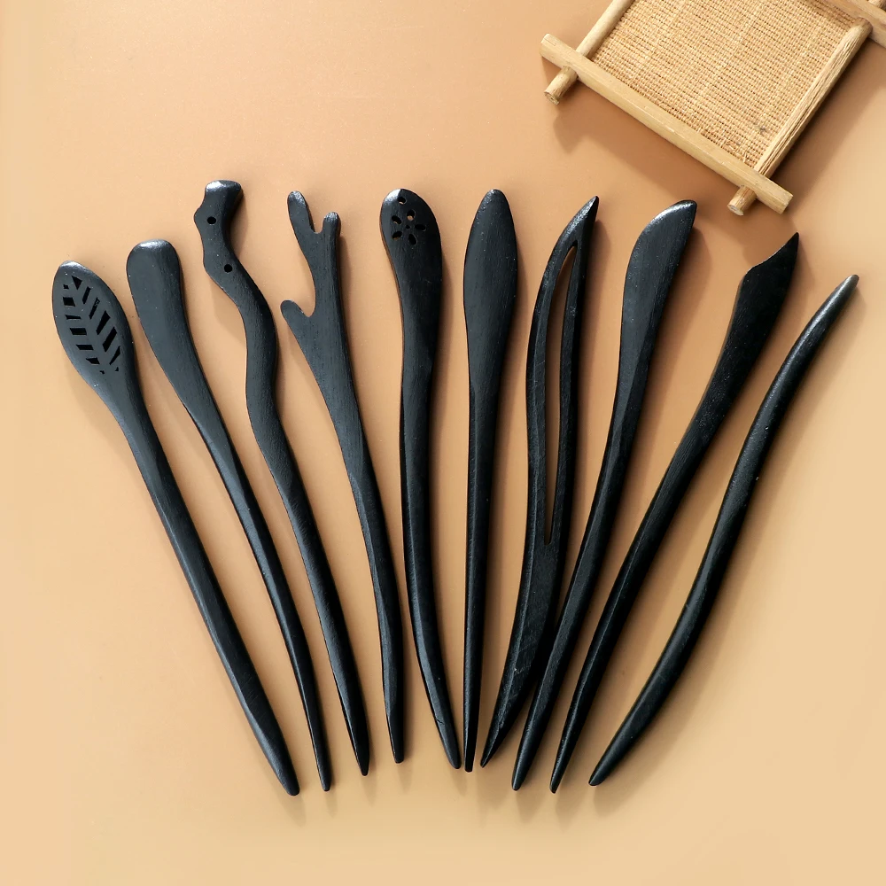 Vintage Simple Wooden Hairpins Girls Antiquity Chinese Style Hair Sticks Women Styling Hair Clip Headwear Hair Accessories Gifts