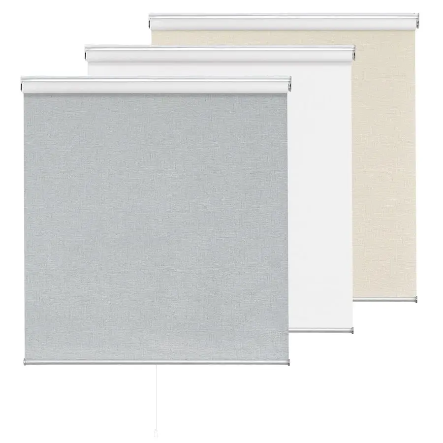 

Cordless 100 Blackout Roller Shade, with Striped Jacquard, Thermal Insulated, UV Protection Fabric, Total Blackout Blinds for Wi