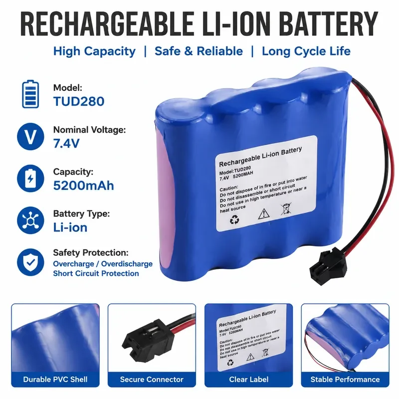 Battery for Era TUD280 TUD300 TIME1100 TUD210 Ultrasonic Flaw Detector Replacement Power Supply
