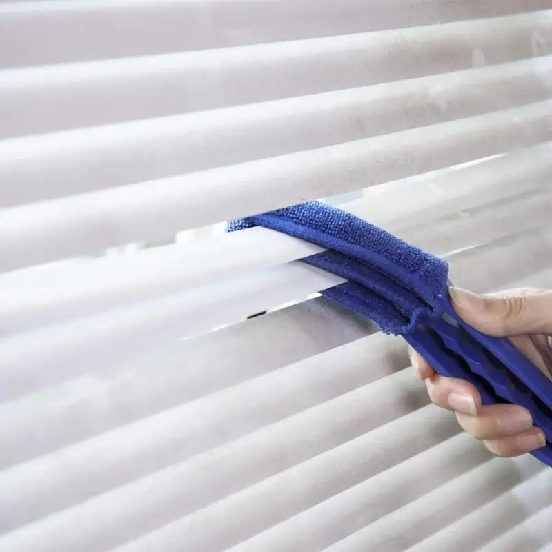 Window Blind Cleaning Brush Set Reusable Microfiber Sleeve Duster with Three Arms for Wood Blinds and Vehicle Vents H9EE