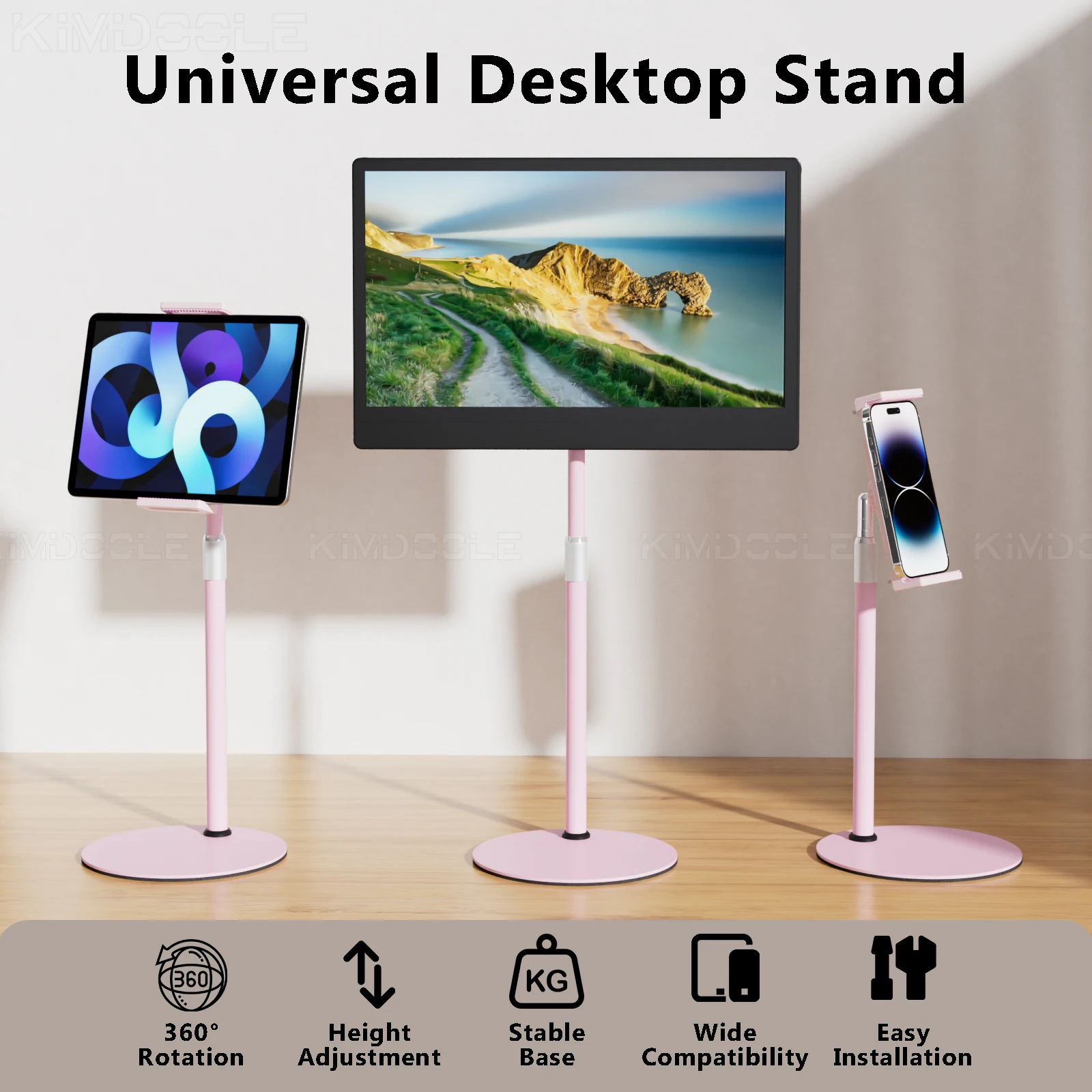 Imagem -06 - Keepro-altura Ajustável Monitor Stand Monitor Portátil Tablet Stand Low Profile Desk Mount Suporte de pé Livre