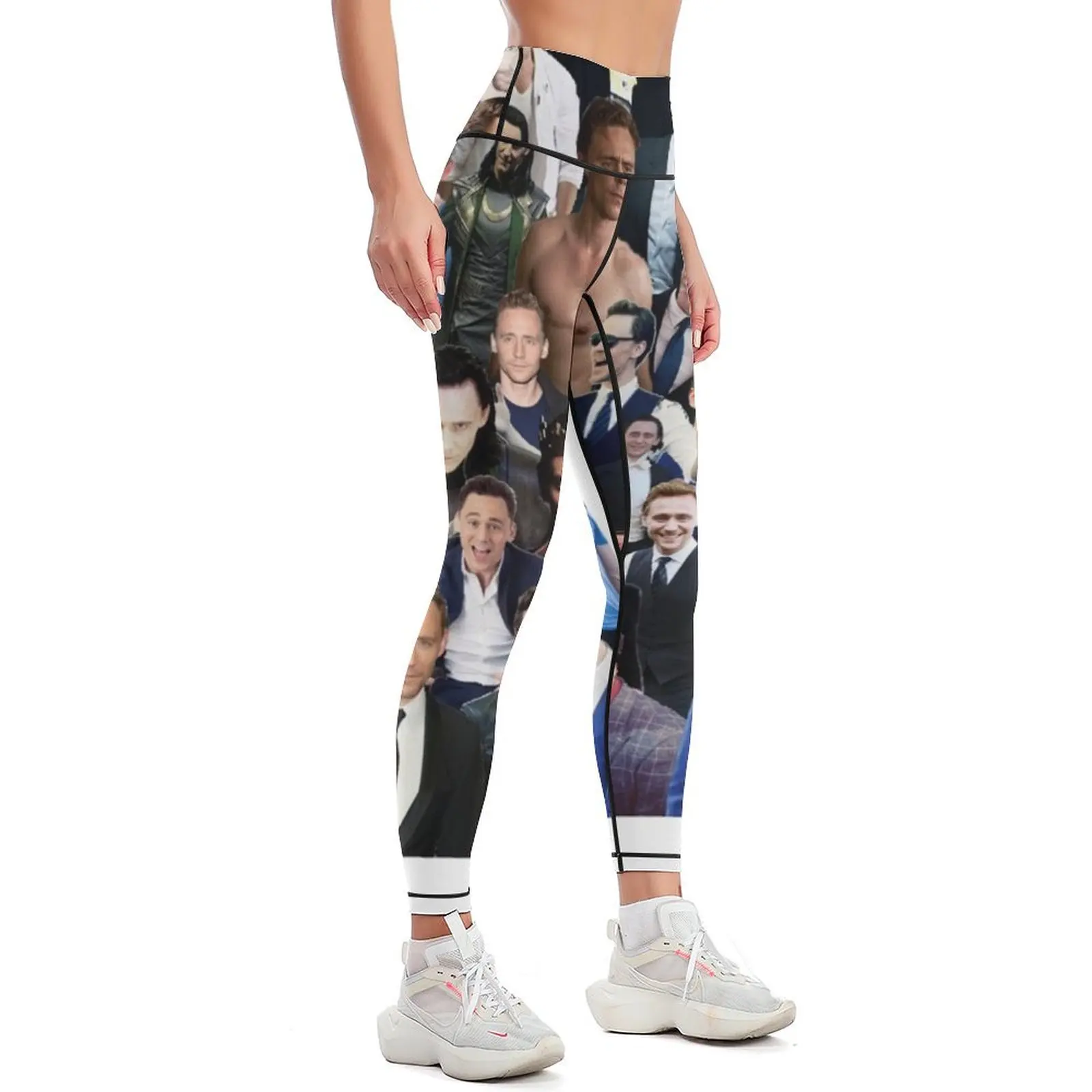 Tom Hiddleston Collage Leggings sports tennis for jogging pants sporty woman push up push up fitness Womens Leggings