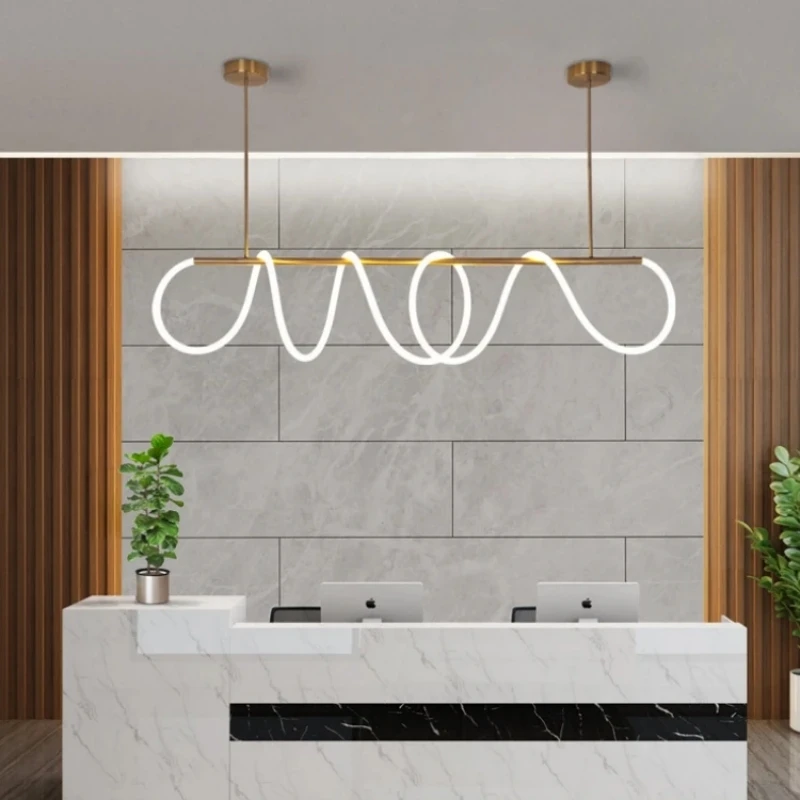 

Nordic Led Long Hose Golden Chandelier Table Dining Room Kitchen Minimalist Pendant Lamp Home Decor Lighting Lusters Luminaires