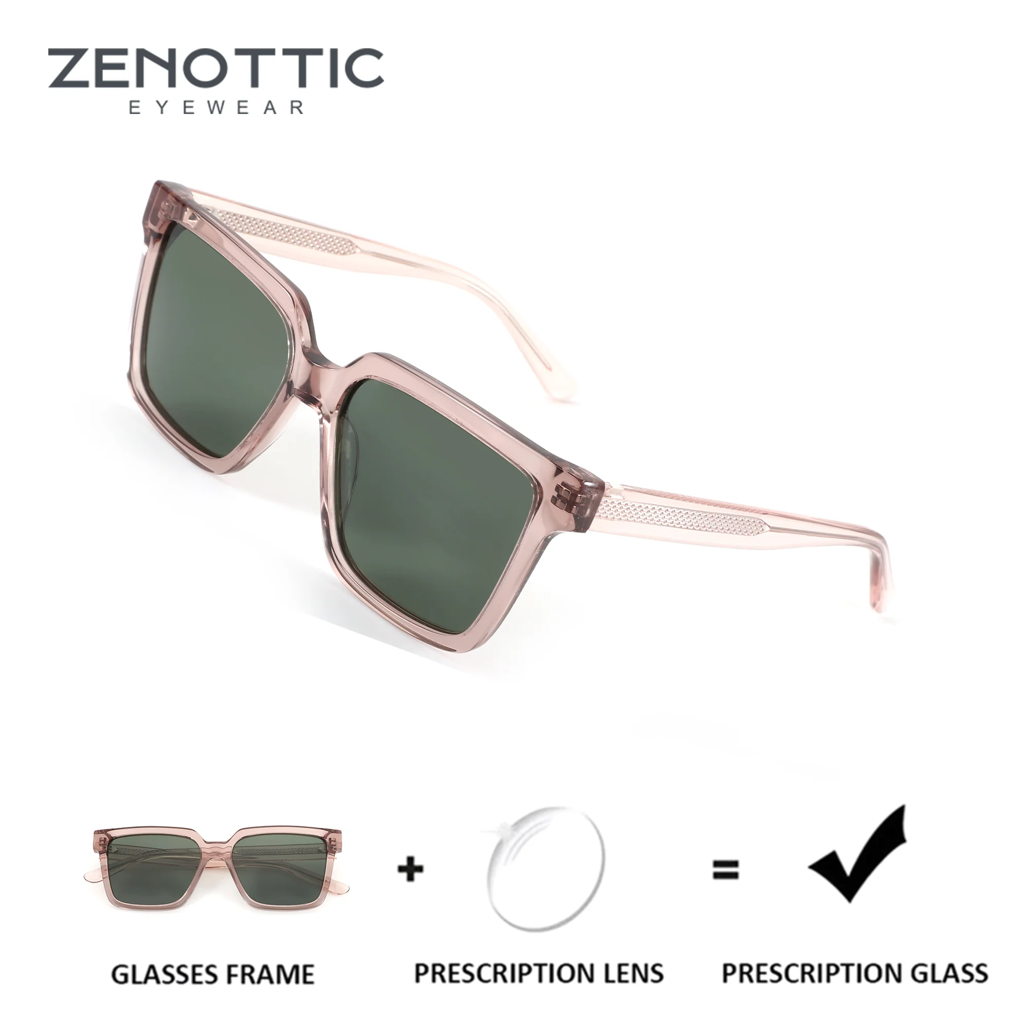 

Прямоугольные солнцезащитные очки ZENOTTIC из ацетата для женщин, поляризационные солнцезащитные очки с защитой от ультрафиолета UV400 для коррекции близорукости/прогрессивные оптические солнцезащитные очки для вождения