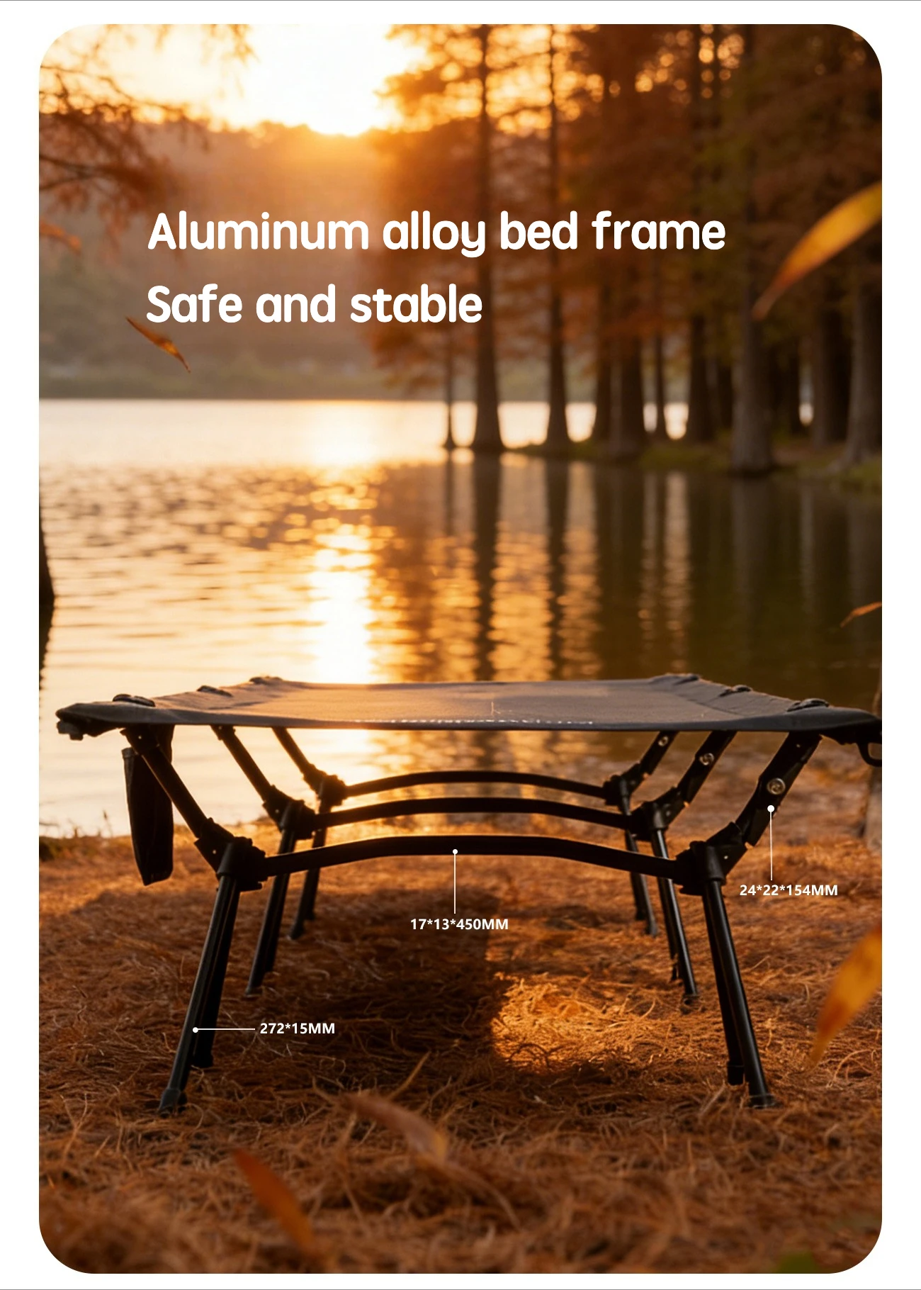 MOUNTAINHIKER Feldbett Camping Tragbares Reise-Outdoor-Einzelbett Wander-Schlafbett Klappbett 7075 Aluminiumlegierung – Detail 6