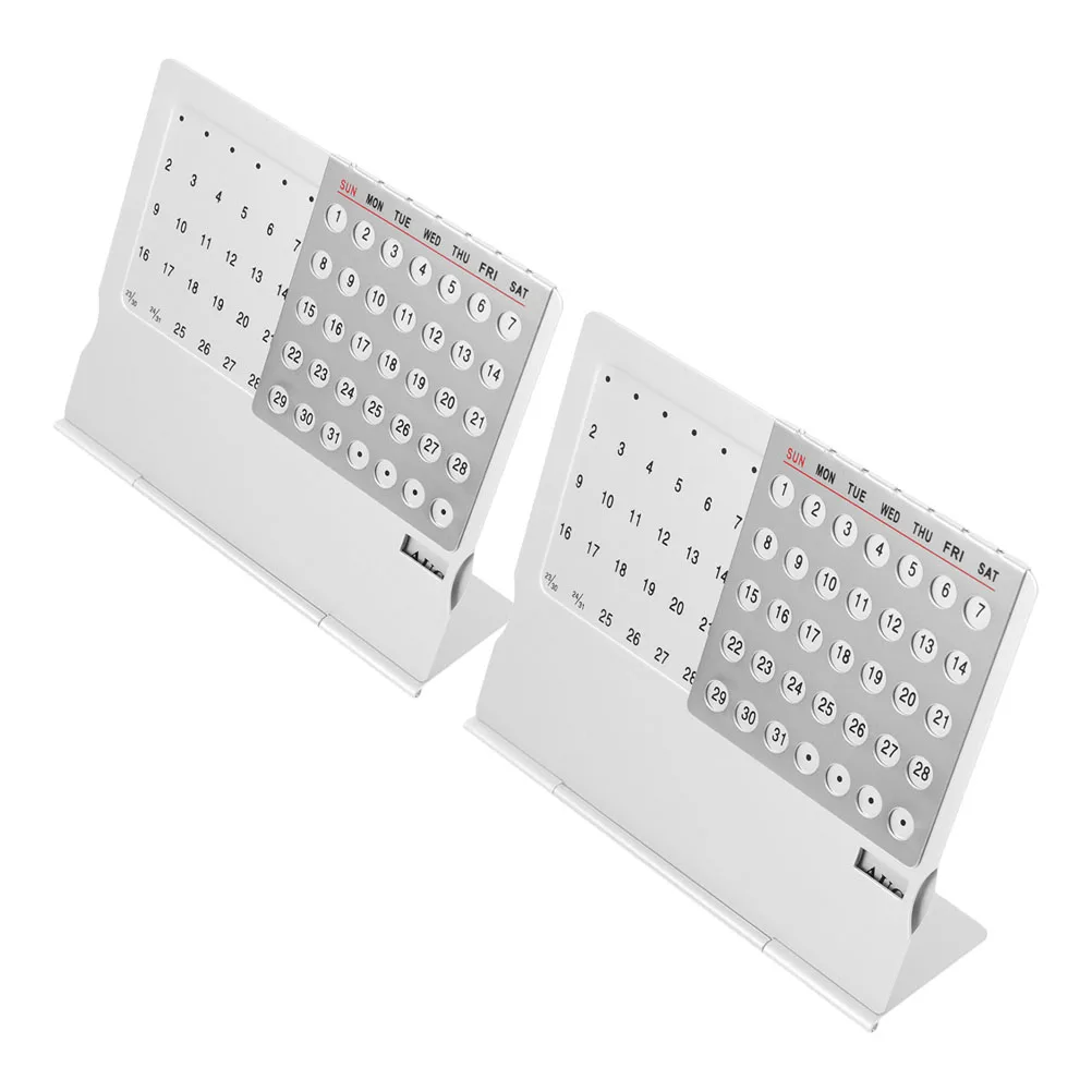2 قطعة التقويم الألومنيوم التقويم الدائم سطح المكتب قابل للتعديل مكتب معدني ديكور لمكتب المنزل المدرسة قابلة لإعادة الاستخدام عرض التاريخ #6