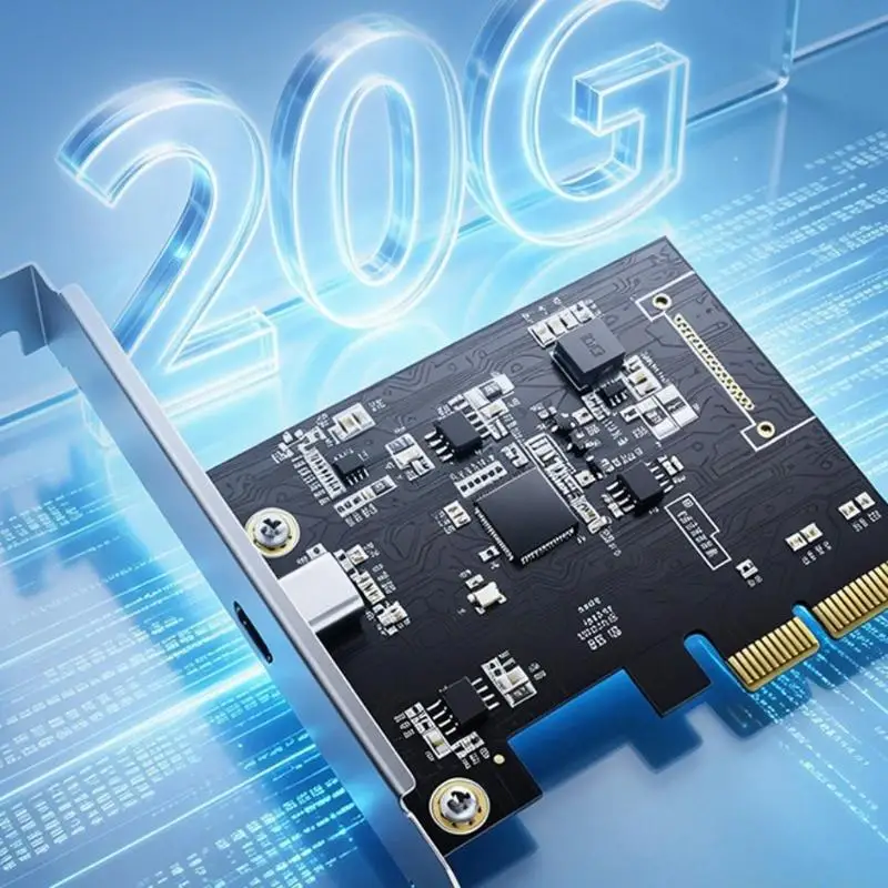 ASM3242 PCIe Single Rear Port Card with 20Gbps Speed for Desktop Storage Work