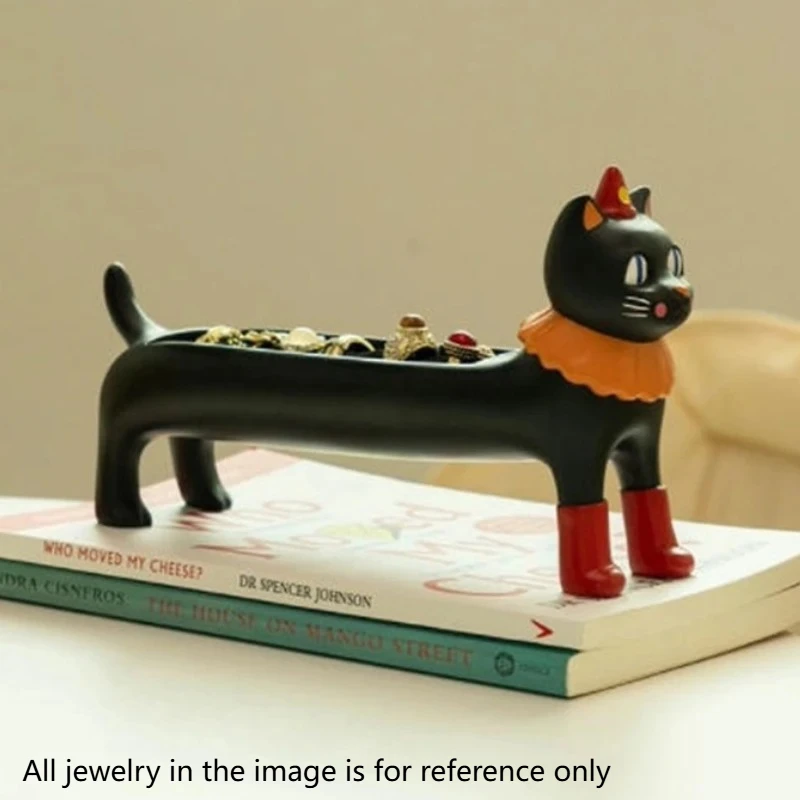 Figuras creativas, joyero moderno y bonito, estante de almacenamiento de anillos de gatito de resina, accesorios de decoración de escritorio para habitación, regalo de cumpleaños