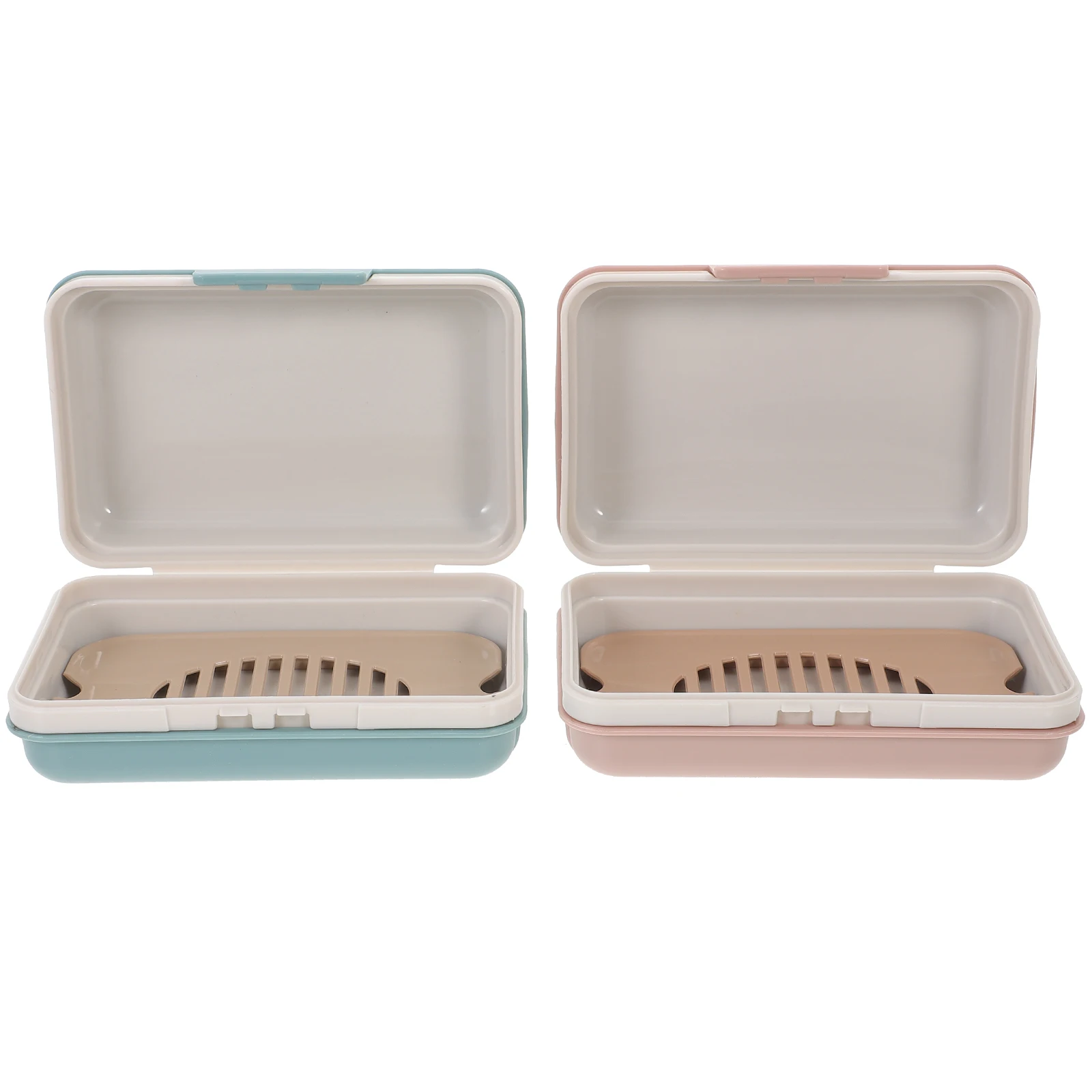 

2Pcs Portable Soap Boxes Sealed Containers Bath Case Holder Blue Thickened Storage For Kitchen Bathroom Travel Use