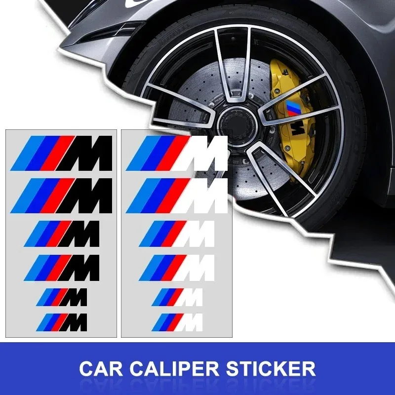 Pegatina de pinza de insignia M, pegatina 3D de modificación de freno resistente a altas temperaturas para BMW M8 M7 M6 M5 M4 M3 M2 M1 F30 F10 F15 E30