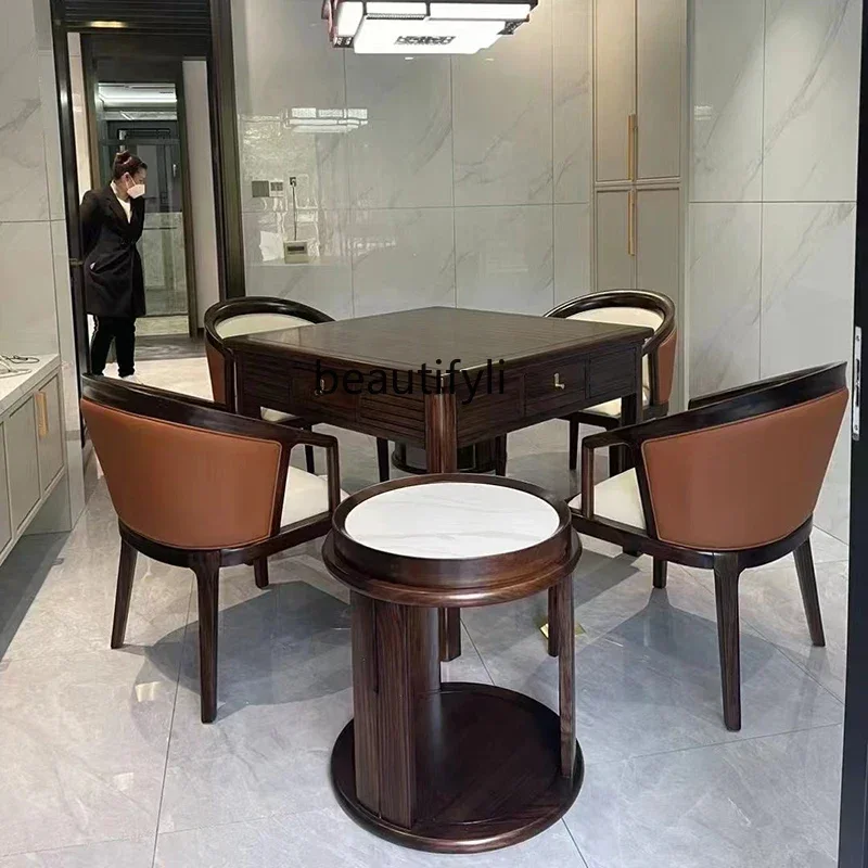 M178 A Ugyen Wood New Chinese Style Solid Wood Electric Mahjong Table Dining Table Dual-Use Automatic Household Mahjong Machine