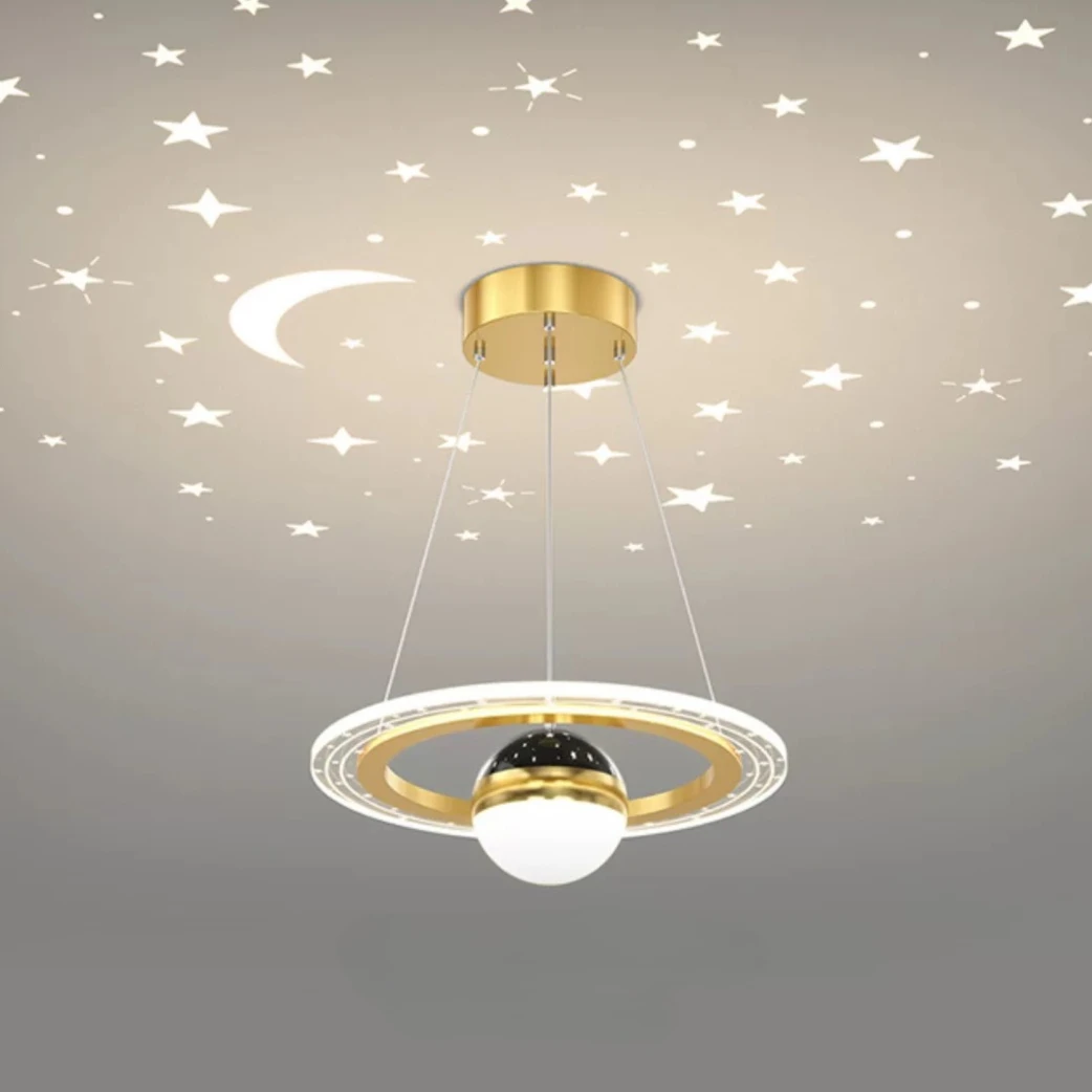 Creative Starry Sky Bedroom Pendant Lights Modern Corridor Hallway Chandelier Children Room Saturn Suspend Led Lamps Decorative