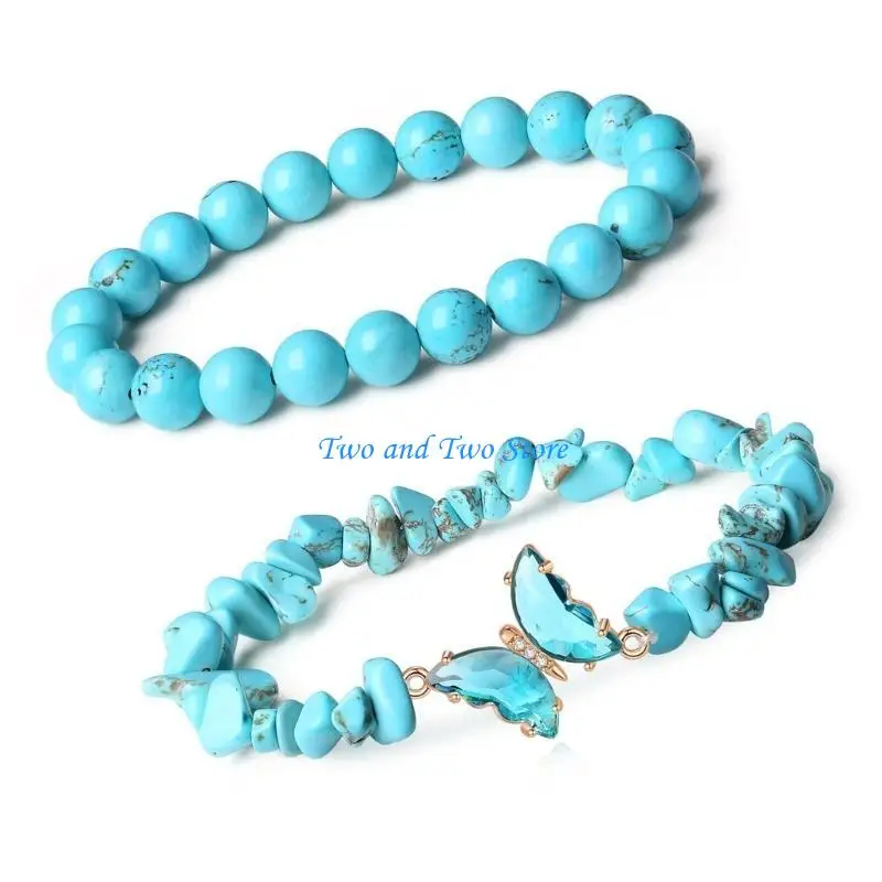 

HX6F 2Pcs Crystal Butterfly Hand Bracelet Unique Bracelet for Fashion Enthusiasts