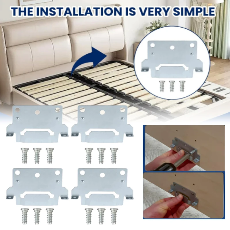 

4PCS Camping Parts Monunting Brackets with Fitting Screws for Skorva Trysil Hemnes Malm Brimnes Bed Outdoor Caravan Accessories