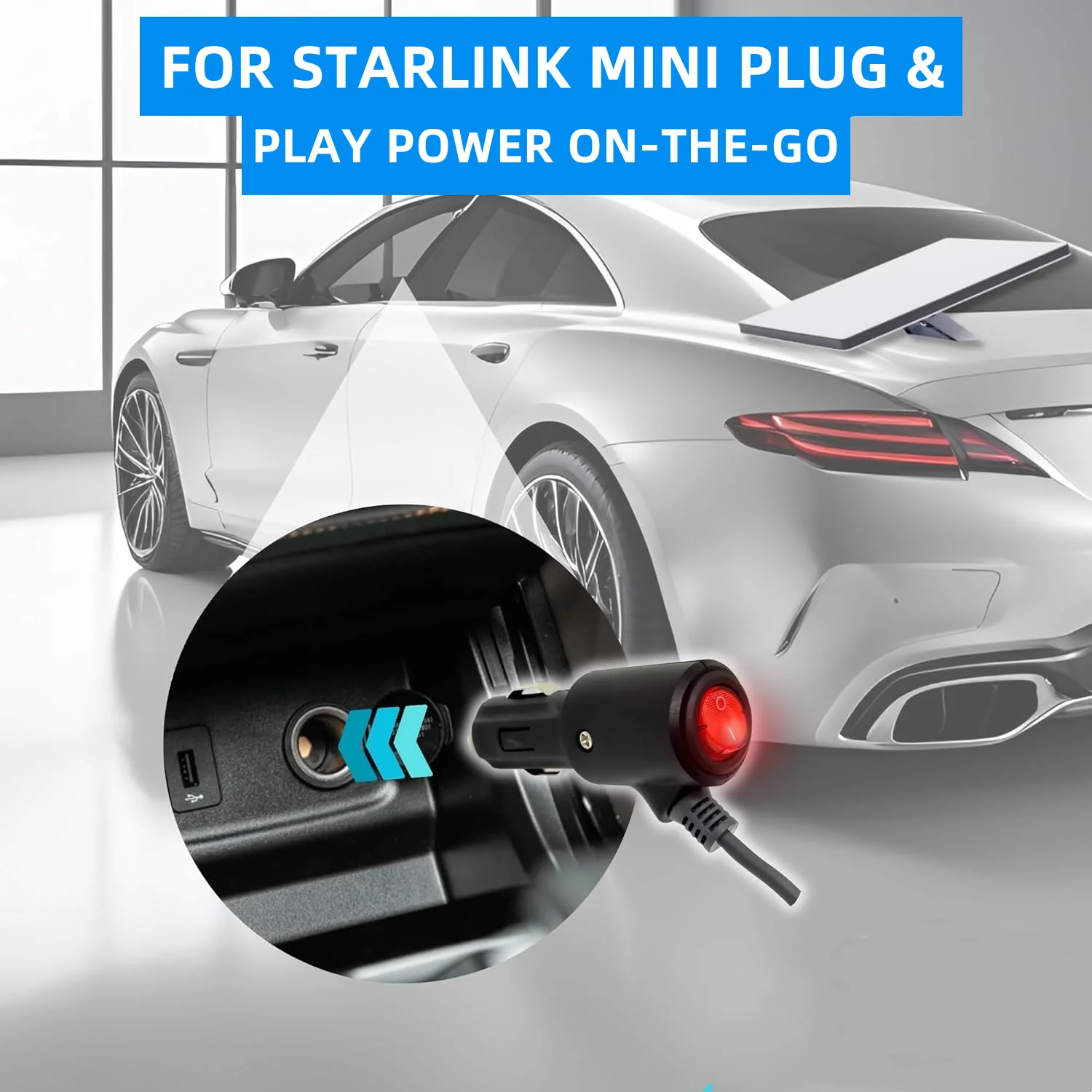 For Starlink Mini DC Power Cable Direct To Cigaretter 12V 24V Adapter Car Cigarette Lighter Male Plug Cable With On Off Switch