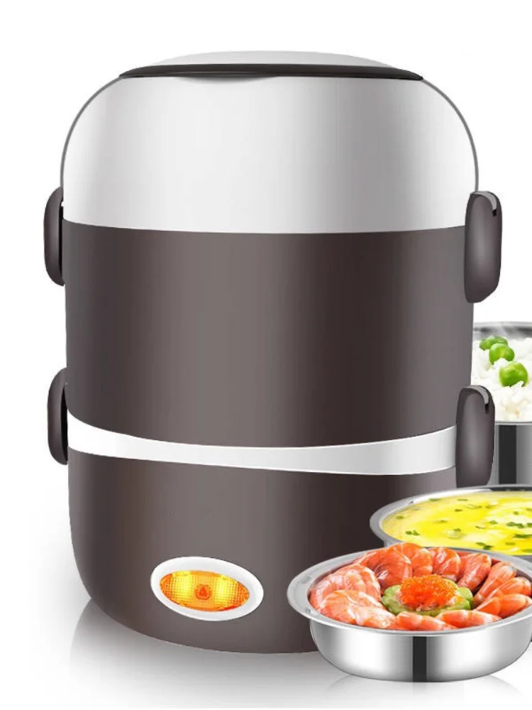 Portable electric lunch box 1 bottle pc car stainless steel plastic 2-in-1 household insulation heating lunch box can be plugged