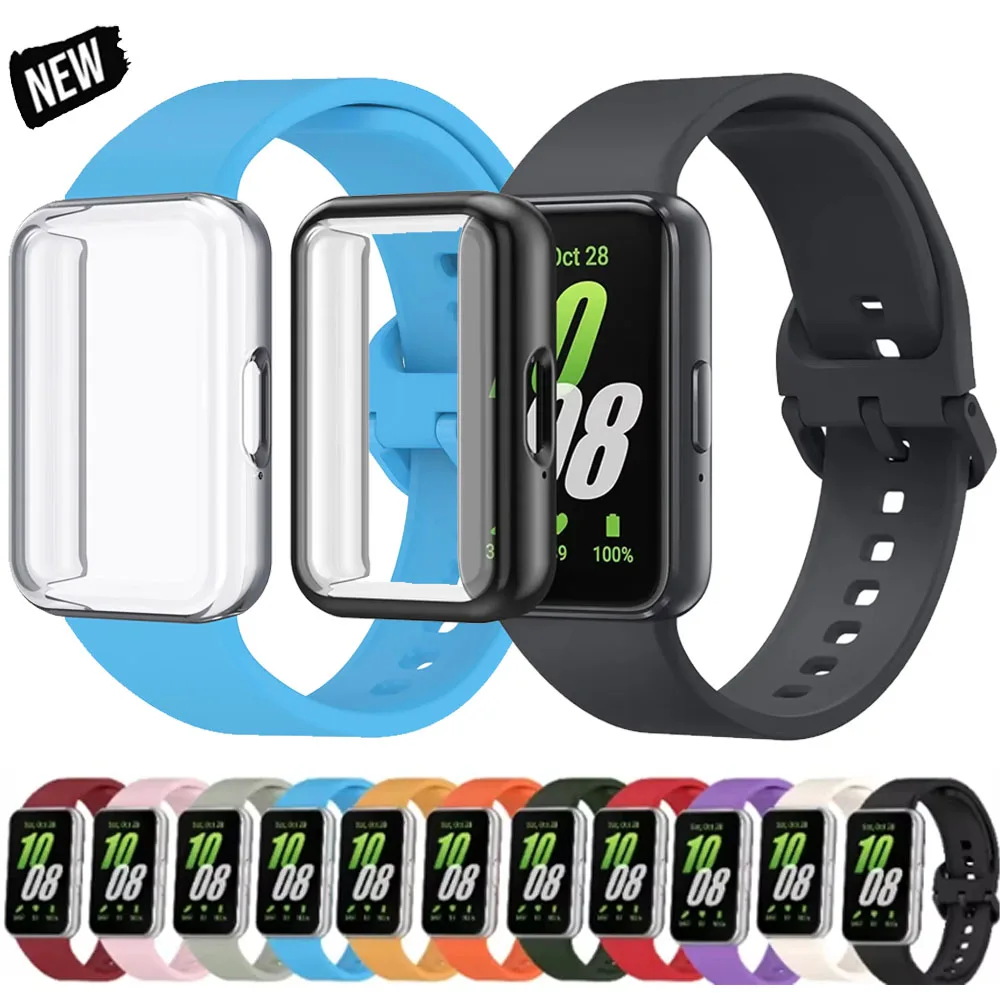 

Silicone Strap+Case Kit for Samsung Galaxy Fit 3 Accessories Bracelet for Samsung Galaxy Fit 3 Protective Shell Band Wristband