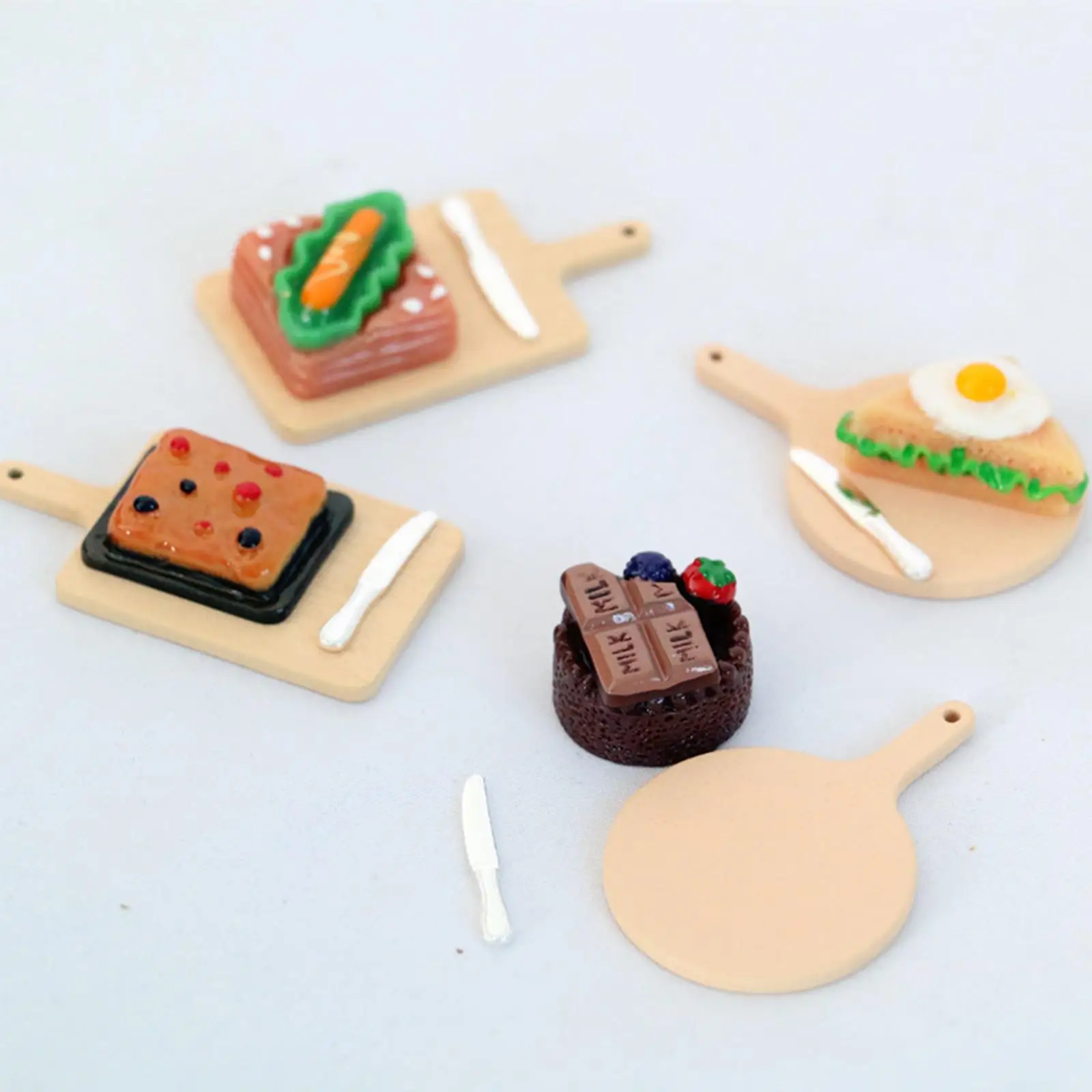 Kids Dollhouse Cooking Accessories Miniature Bread Food for 1/12 Scale Doll Kitchen Scene DIY Educational Toys Birthday Party