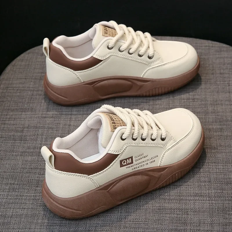 Chunky Sneakers 2024 Korean Style Fashion Casual Shoes Versatile Comfortable Platform Shoes Stylish Walking Flats Tenis De Mujer