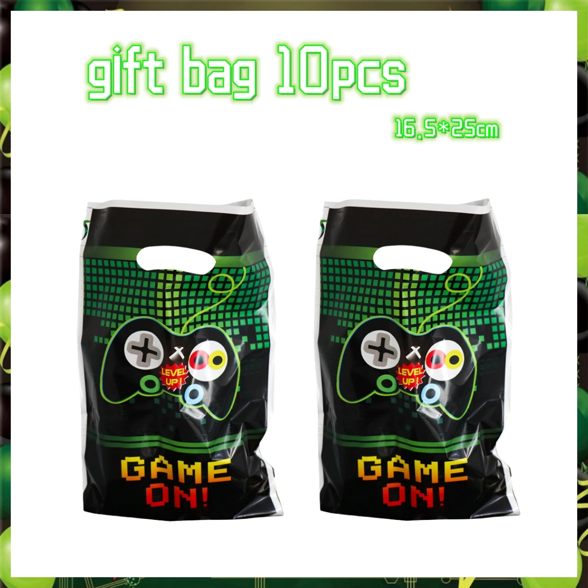 Green Video Game Birthday Party Decor Plate Gift Bag Tablecloth Gamepad Balloon Dackdrop Boy Game Controller them Party Supplies