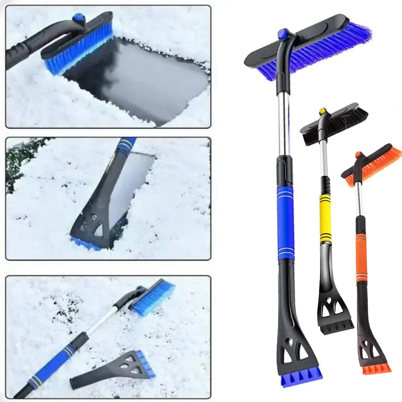 3-in-1 Retractable Car Snow Shovel Detachable Car Snow Sweeping Shovel with Handle Car Window Cleaning Brush Ice Scraper Remover