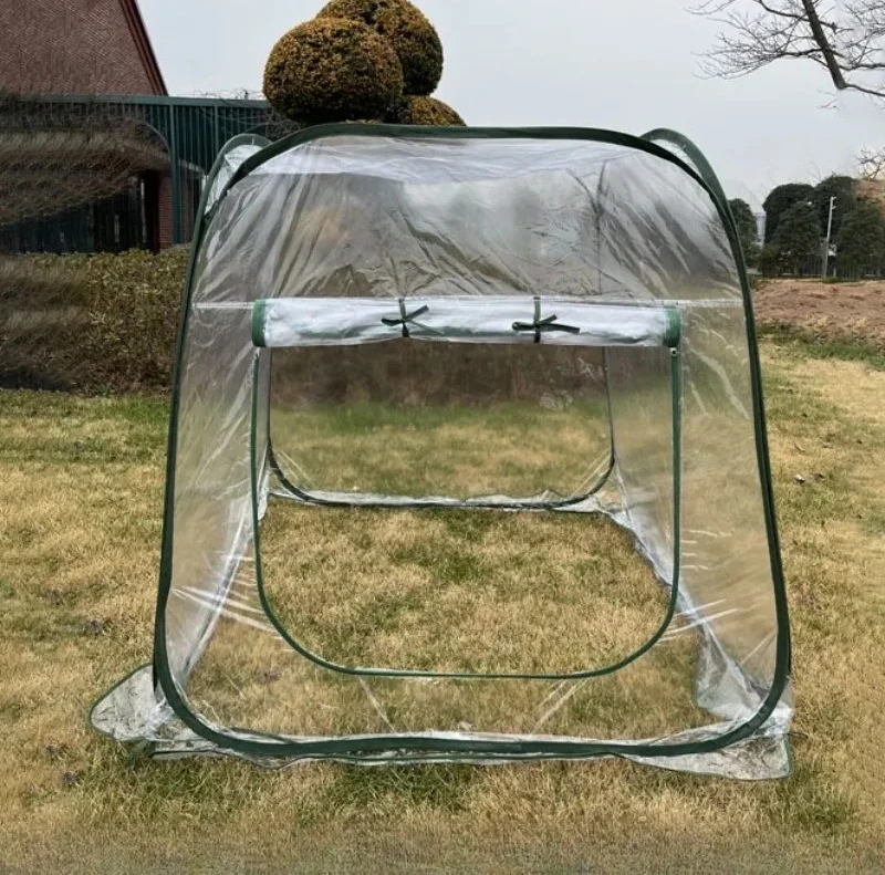 Outdoor Mini Transparent Thermal Greenhouse PVC Foldable Shelter Insect Barrier for Succulent Green Plants