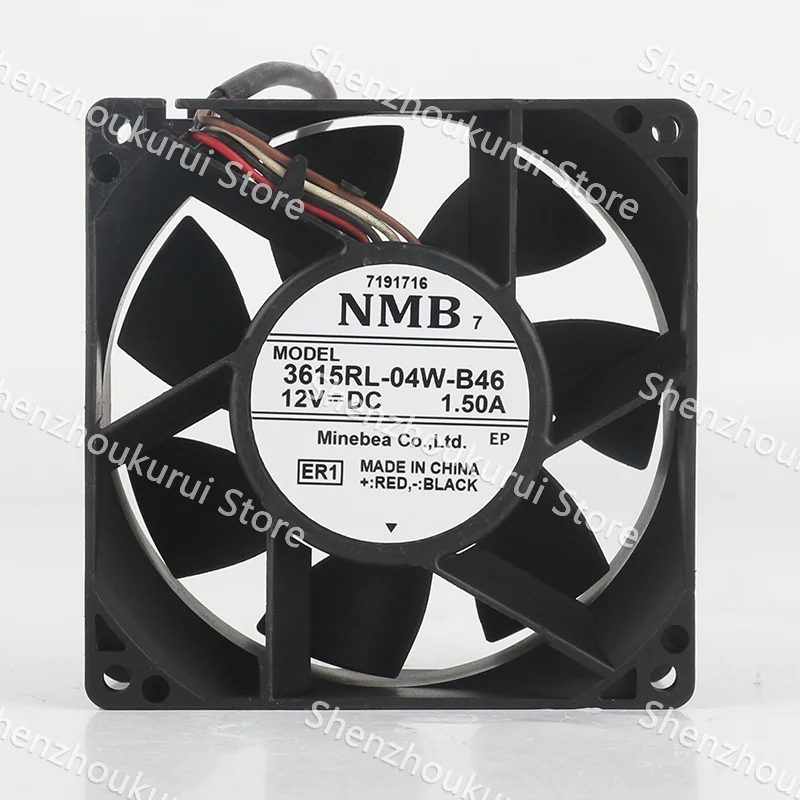 Original NMB 3615RL-04W-B46 12V 1.50A 9CM 4-wire waterproof variable frequency cooling fan