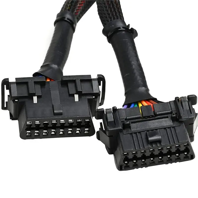 OBD2 Splitter 16 Pin OBD II Splitter Extension 1X Male And 2X Female Extension Cable Adapter (1FT/30CM) (3Pack)-A08Q
