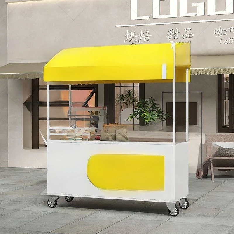 Outdoor mobile snack stall car, dining car, street stall, wrought iron float, stall, trolley, night market, sales