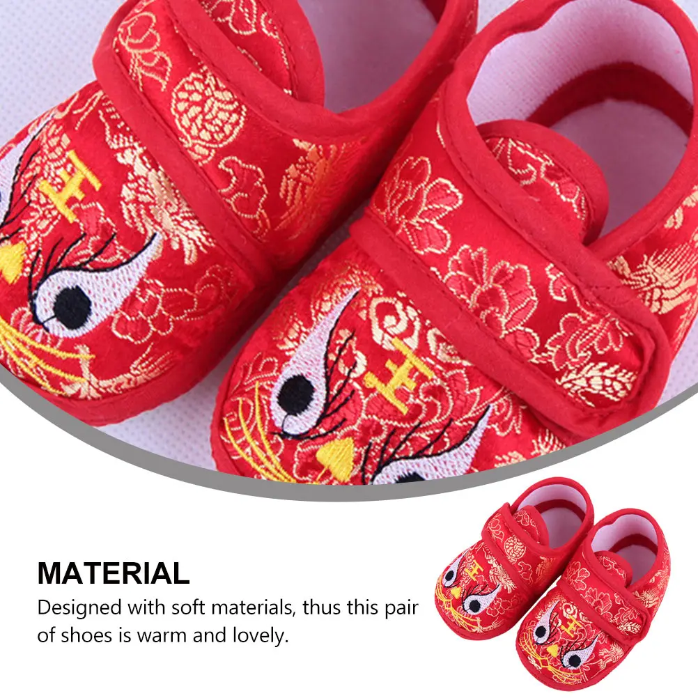 

Baby Toddler Shoes Cozy Warm Comfortable Embroidered Sole Cloth Adorable Tiger Head Cartoon Infant Non Slip Lightweight Slippers