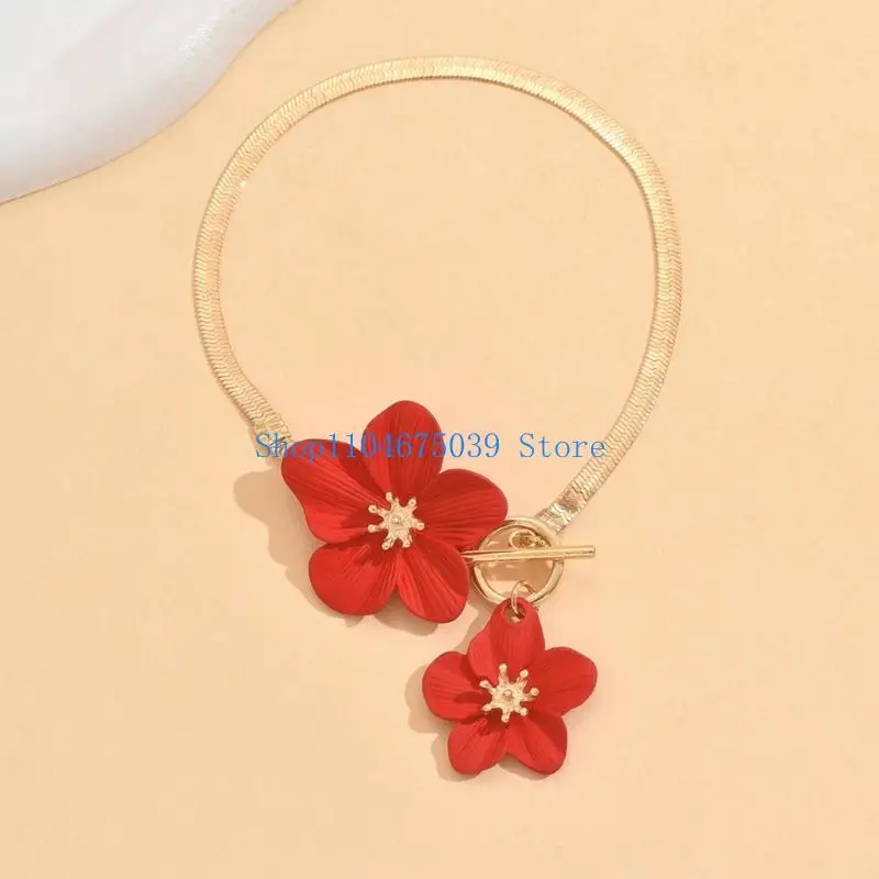 5asd Adjustable Flower Foot Jewelry Versatile Styling for Daily Wear Alloy Chain Secure Closure Beach Vacation Accessory