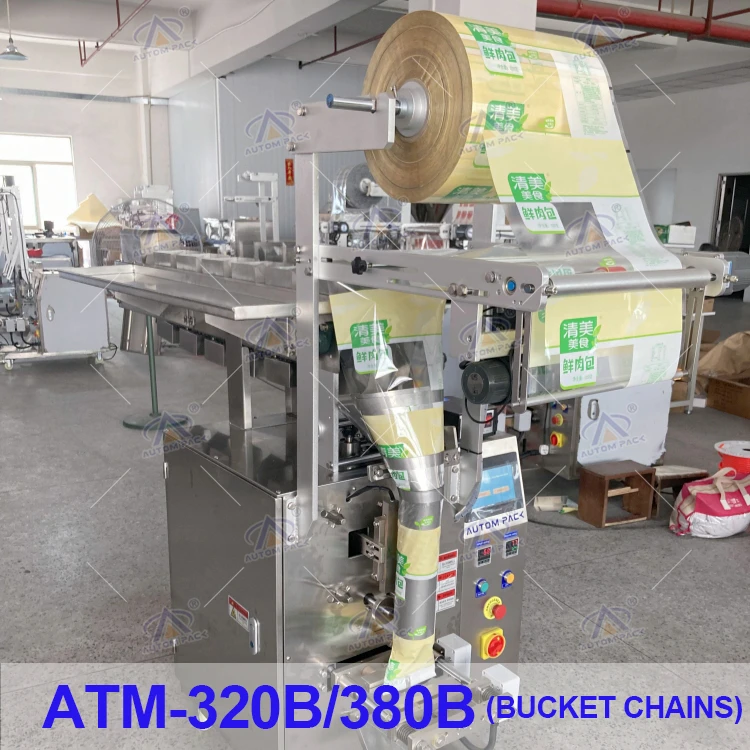 ATM-320B 高生産性 0.5-2kg 自動ステンレス製サシェ計量機 ナッツ、ドライフルーツ、チップス、スナック、食品包装機