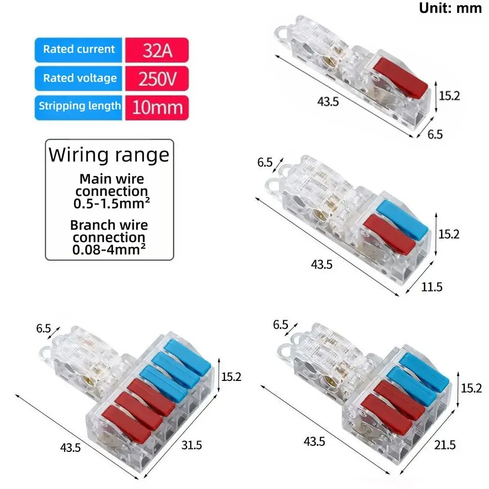 Afbeelding 7: Nieuwe Mini Quick Terminal Block T-type universele snelle connector bedradingsconnector elektrisch