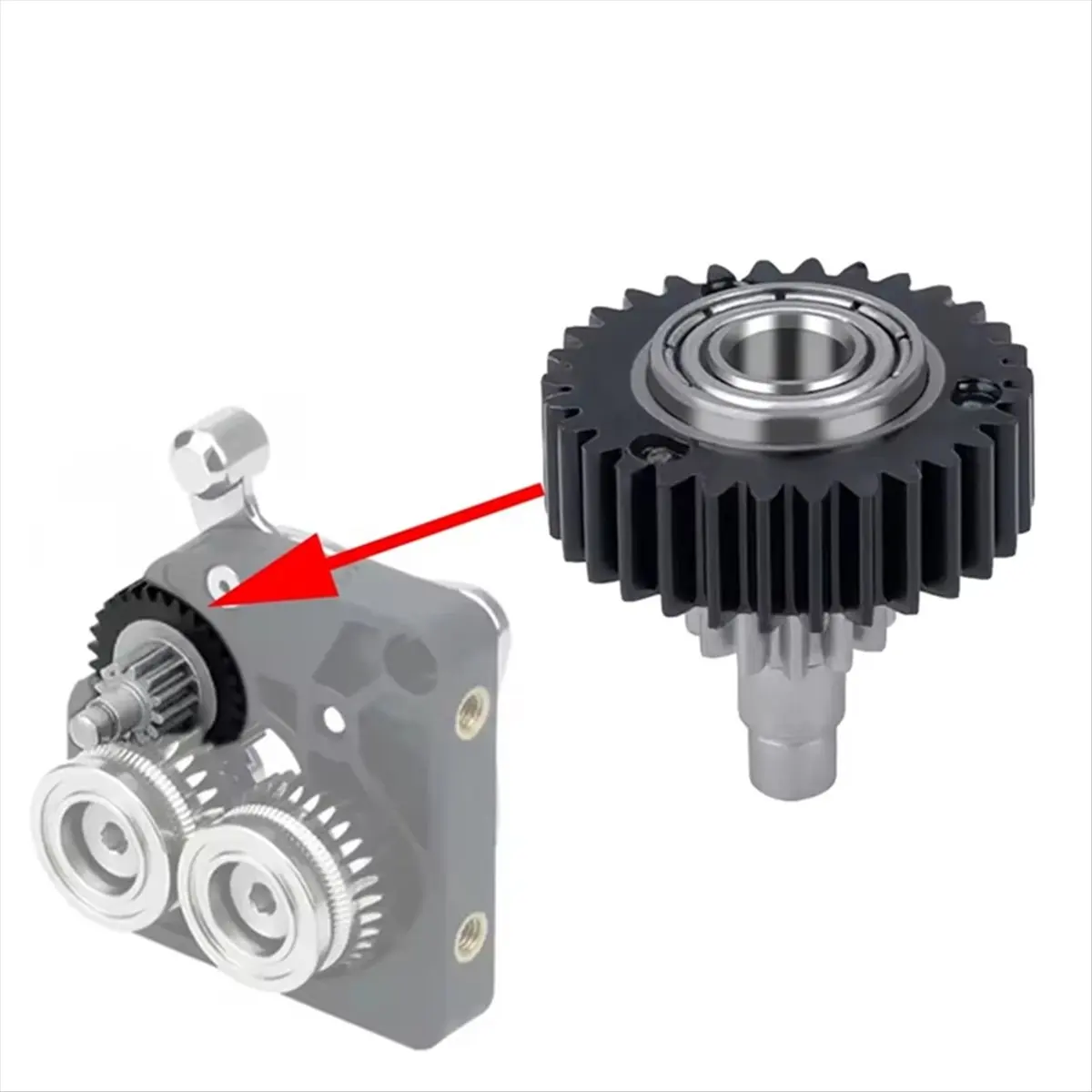 Friendly!K1C Extruder K1 Gear All Metal Filament Drive Gear for K1 Max Extruder Plated Coating Black