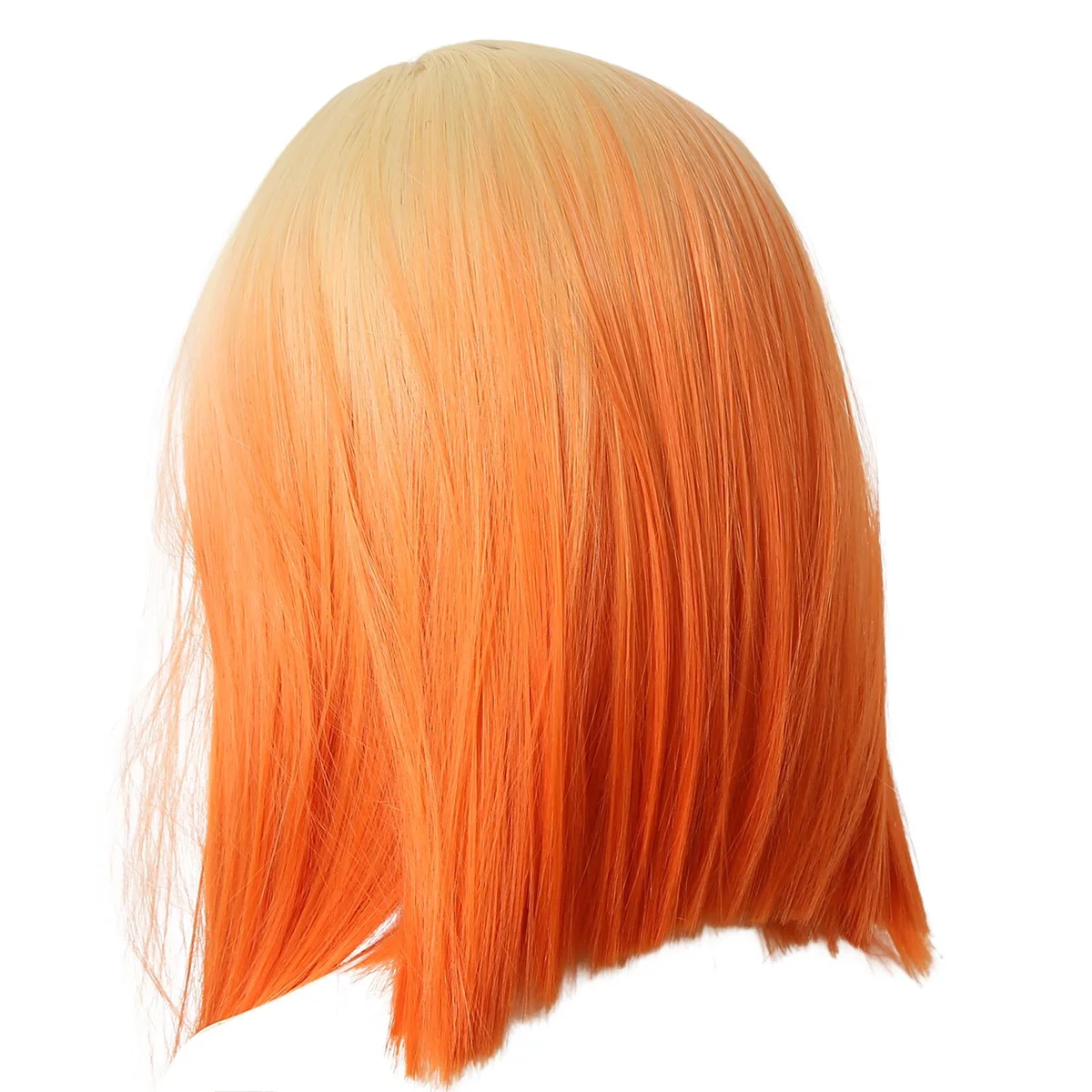 Small Lace Short Straight Hair Synthetic Fiber Wig Ombre Orange Wig Wig for Cosplay Event Dressing Nightclub